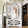 U-Can 43.3'' Entryway Bench with Coat Rack, 3-in-1 Design and Adjustable Shelves, Hall Tree with 7 Hooks for Entrance, Living Room