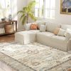 HOMCOM 9x12 Area Rug, Indoor Boho Machine Washable Carpet for Living Room, Bedroom, Dining Room, Kitchen, Blue