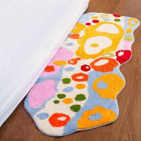 Colorful Cartoon Rugs, Colorful Flower Floor Mats, Cute and Beautiful Bedroom Rugs, Super Soft Bedroom Area Rugs, Non-Slip Quick Drying Long Bath Mats