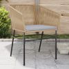 Patio Chairs 2 pcs with Cushions Brown Poly Rattan