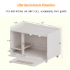 White Cat Litter Box Enclosure,Hidden Litter Box Furniture with top side fence,Wooden Pet House Side End Table, Storage Cabinet Bench for Living Room,