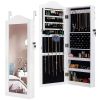 Wall/Door Mounted Mirrored Jewelry Armoire Small Cabinet White