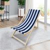 Populus wood sling chair blue Stripe Broad  Dark blue Stripe