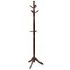 2 Heights Wooden Coat Rack Hanger Hall Tree Entryway with 9 Hooks Walnut