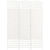 3 Panel Room Divider, Folding Privacy Screen, 5.6' Room Separator, Wave Fiber Freestanding Partition Wall Divider for Rooms, Home, Office, White