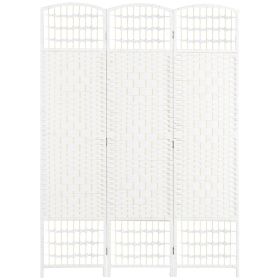 3 Panel Room Divider, Folding Privacy Screen, 5.6' Room Separator, Wave Fiber Freestanding Partition Wall Divider for Rooms, Home, Office, White