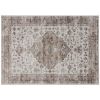 HOMCOM 4x6 Area Rug, Vintage Machine Washable Rug, Non-Slip Floor Carpet for Living Room, Bedroom, Dining Room, Tan