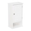 FRALIMK Medicine Cabinet, Hanging Cabinet with 3 Tiers, Single Louvered Door, Slim Wall cabinet for Home Bathroom Bedroom, White