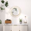 HOMCOM 25.6" Circle Mirror for Wall, Modern Metal Wall Art for Living Room, Bedroom and Dining Room, Gold
