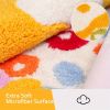 Colorful Cartoon Rugs, Colorful Flower Floor Mats, Cute and Beautiful Bedroom Rugs, Super Soft Bedroom Area Rugs, Non-Slip Quick Drying Long Bath Mats