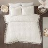 Tufted Cotton Chenille Medallion Fringe Coverlet Mini Set