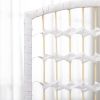 4 Panel Room Divider, Folding Privacy Screen, 5.6' Room Separator, Wave Fiber Freestanding Partition Wall Divider for Rooms, Home, Office, White
