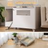 White Cat Litter Box Enclosure,Hidden Litter Box Furniture with top side fence,Wooden Pet House Side End Table, Storage Cabinet Bench for Living Room,
