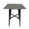 Modern Bar Height 42" Dining Table, Rubberwood Legs and Laminate Table Top, Paladina Marble Finish, Black