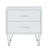 White 2-Drawer Accent Table with Hairpin Legs