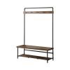 Chestnut and Dark Bronze Hall Tree with 5 Coat Hooks