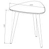 Manhattan Comfort Utopia 19.88" High Triangle End Table With Splayed Wooden Legs in Off White