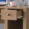 Student desk home office desk 39"W Compact desk Writing Desk Laptop Desk Dark Taupe Brown One drawer Keyboard Drawer Wooden Knob