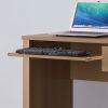 Student desk home office desk 39"W Compact desk Writing Desk Laptop Desk Dark Taupe Brown One drawer Keyboard Drawer Wooden Knob