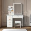 Newly designed smart mirror dressing table with drawers and storage cabinet, dressing table with dressing pad for bedroom, dressing room