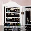 Wall/Door Mounted Mirrored Jewelry Armoire Small Cabinet White