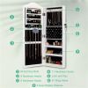 Wall/Door Mounted Mirrored Jewelry Armoire Small Cabinet White