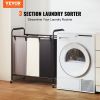 VEVOR 3-Section Laundry Basket, Heavy Duty Laundry Hamper Storage Organizer