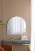 33" x 31" Arched Decorative Accent Mirror with Iron Gold Frame, Wall Deor for Bathroom, Bedroom, Entryway, Mantel
