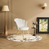 Velvet Accent Chair with Gold Metal Legs, Vanity Chair for Makeup Room, Upholstered Guest Chair for Living Room, Side Chair for Bedroom