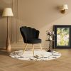 Velvet Accent Chair with Gold Metal Legs, Vanity Chair for Makeup Room, Upholstered Guest Chair for Living Room, Side Chair for Bedroom