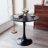 31.5" White Round Dining Table, Tulip Table Kitchen Dining Table 2-4 People with MDF Table Top & Pedestal Base