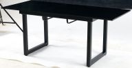 Square Extendable Dining Table with metal leg,Modern Space Saving Kitchen Table for Living Room( 70.86" W x 31.5" D x 29.5" H)
