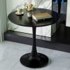 31.5" White Round Dining Table, Tulip Table Kitchen Dining Table 2-4 People with MDF Table Top & Pedestal Base