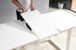 Square Extendable Dining Table with metal leg,Modern Space Saving Kitchen Table for Living Room( 70.86" W x 31.5" D x 29.5" H)