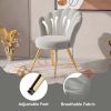 Velvet Accent Chair with Gold Metal Legs, Vanity Chair for Makeup Room, Upholstered Guest Chair for Living Room, Side Chair for Bedroom