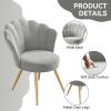 Velvet Accent Chair with Gold Metal Legs, Vanity Chair for Makeup Room, Upholstered Guest Chair for Living Room, Side Chair for Bedroom