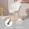 Velvet Accent Chair with Gold Metal Legs, Vanity Chair for Makeup Room, Upholstered Guest Chair for Living Room, Side Chair for Bedroom
