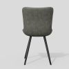 Dining Chairs Set of 2 Upholstered Mid Century Modern Kitchen Dining Room Chairs Armless Faux Leather Accent Chairs Metal Vanity Lounge Chair with Bac