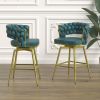 28" 360 Swivel Bar Stools Set of 2 Modern Swivel Bar Chairs, Barstools Counter Height with High Backrest, Easy 3-5 Minute Assembly for Bar, Kitchen