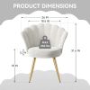 Velvet Accent Chair with Gold Metal Legs, Vanity Chair for Makeup Room, Upholstered Guest Chair for Living Room, Side Chair for Bedroom
