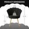 Velvet Accent Chair with Gold Metal Legs, Vanity Chair for Makeup Room, Upholstered Guest Chair for Living Room, Side Chair for Bedroom