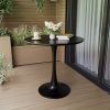 31.5" White Round Dining Table, Tulip Table Kitchen Dining Table 2-4 People with MDF Table Top & Pedestal Base