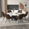 Leather Fabric upholstered Armchair Armchair Living Room Chair Lounge Chair for Home Kitchen Office Cafe